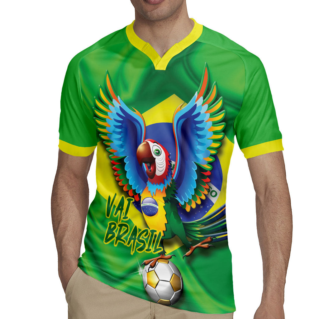 Vai Brasil Football Rugby Jersey 2026 Go Canarinho Macaw Parrot Flag Proud