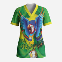 Vai Brasil Football Scrub Top 2026 Go Canarinho Macaw Parrot Flag Proud