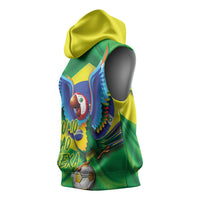 Vai Brasil Football Sleeveless Hoodie 2026 Go Canarinho Macaw Parrot Flag Proud