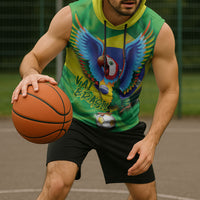 Vai Brasil Football Sleeveless Hoodie 2026 Go Canarinho Macaw Parrot Flag Proud