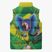 Vai Brasil Football Sleeveless Puffer Jacket 2026 Go Canarinho Macaw Parrot Flag Proud