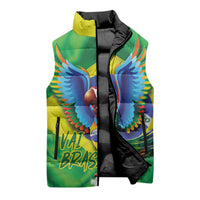 Vai Brasil Football Sleeveless Puffer Jacket 2026 Go Canarinho Macaw Parrot Flag Proud