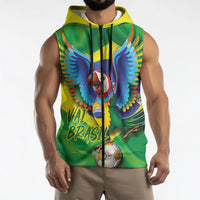 Vai Brasil Football Sleeveless Zip Hoodie 2026 Go Canarinho Macaw Parrot Flag Proud