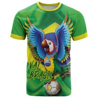 Vai Brasil Football T Shirt 2026 Go Canarinho Macaw Parrot Flag Proud