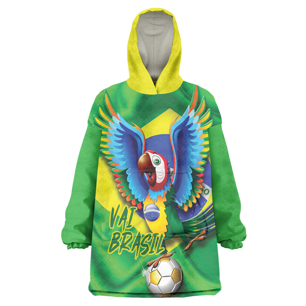 Vai Brasil Football Wearable Blanket Hoodie 2026 Go Canarinho Macaw Parrot Flag Proud