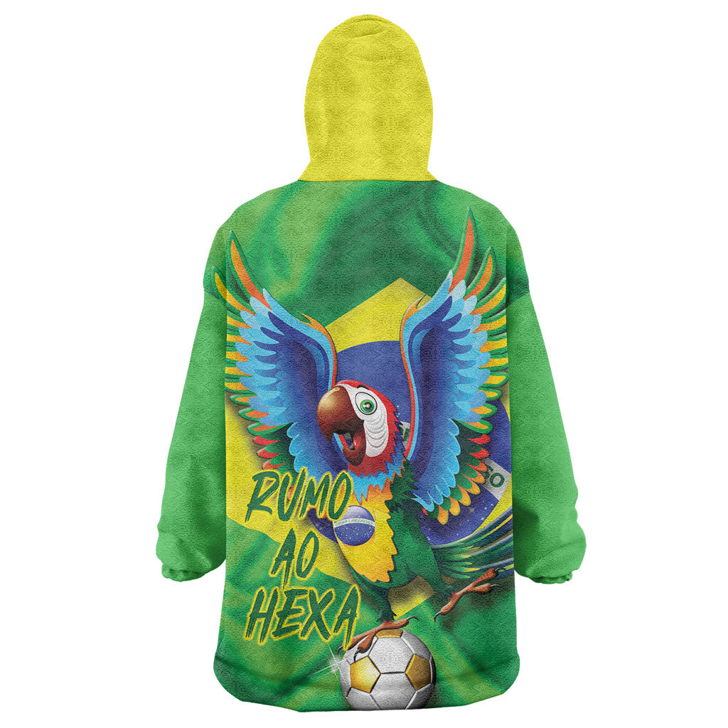 Vai Brasil Football Wearable Blanket Hoodie 2026 Go Canarinho Macaw Parrot Flag Proud