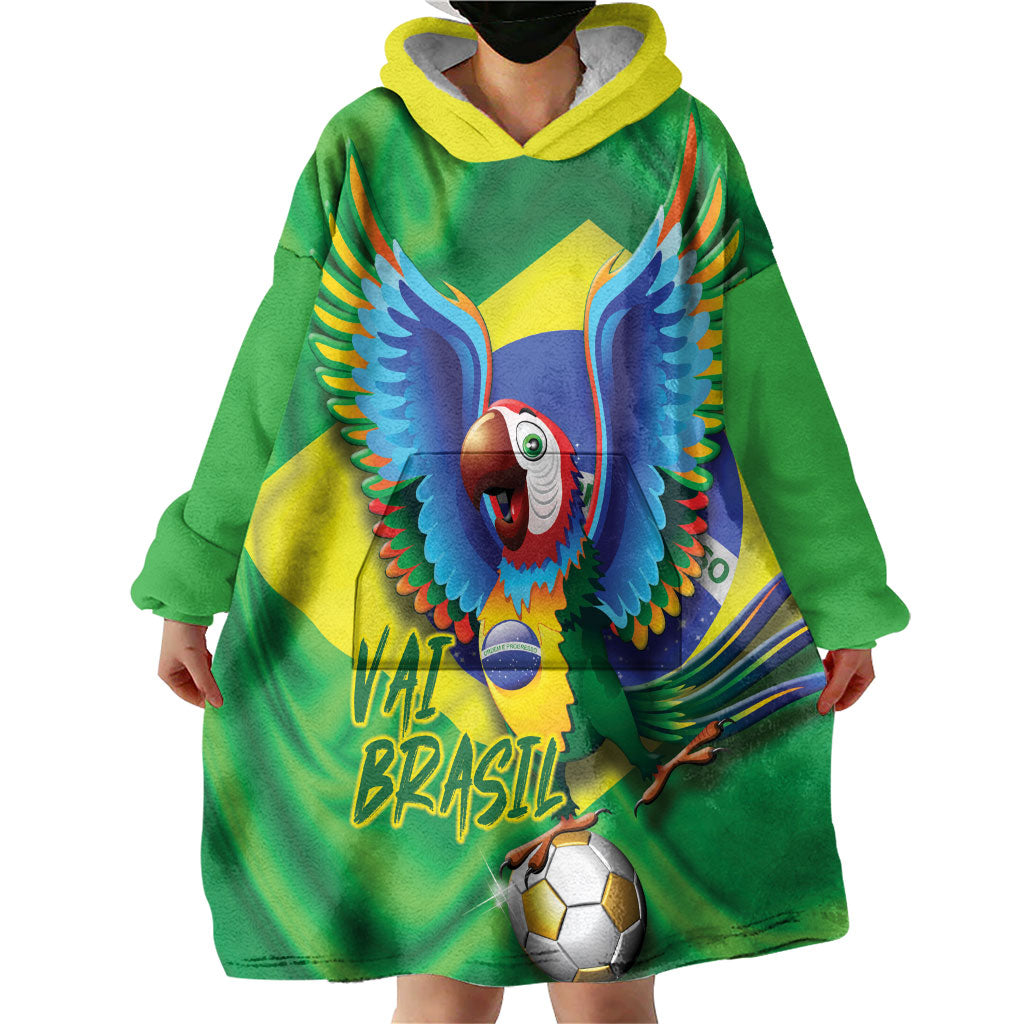 Vai Brasil Football Wearable Blanket Hoodie 2026 Go Canarinho Macaw Parrot Flag Proud