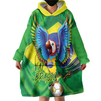 Vai Brasil Football Wearable Blanket Hoodie 2026 Go Canarinho Macaw Parrot Flag Proud