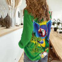 Vai Brasil Football Women Casual Shirt 2026 Go Canarinho Macaw Parrot Flag Proud