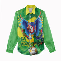Vai Brasil Football Women Casual Shirt 2026 Go Canarinho Macaw Parrot Flag Proud