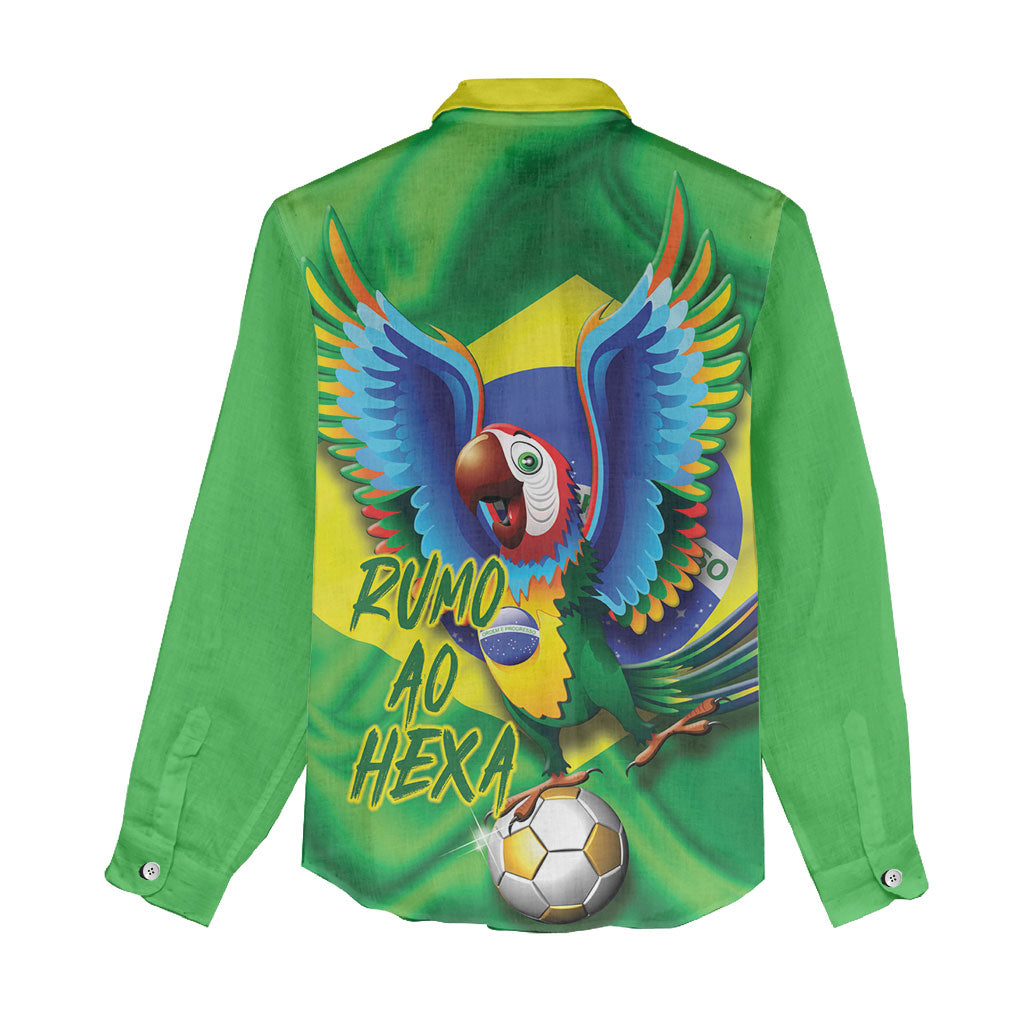 Vai Brasil Football Women Casual Shirt 2026 Go Canarinho Macaw Parrot Flag Proud