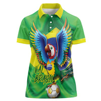 Vai Brasil Football Women Polo Shirt 2026 Go Canarinho Macaw Parrot Flag Proud