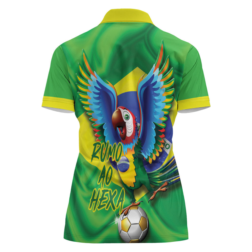 Vai Brasil Football Women Polo Shirt 2026 Go Canarinho Macaw Parrot Flag Proud