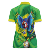 Vai Brasil Football Women Polo Shirt 2026 Go Canarinho Macaw Parrot Flag Proud