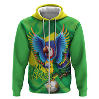 Vai Brasil Football Zip Hoodie 2026 Go Canarinho Macaw Parrot Flag Proud
