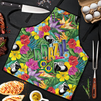 Macaw Parrot Brazil Apron Maracas Seamless Tropical Flowers