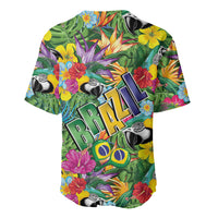Macaw Parrot Brazil Baseball Jersey Maracas Seamless Tropical Flowers