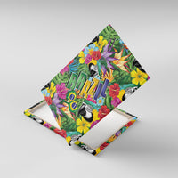 Macaw Parrot Brazil Canvas Wall Art Maracas Seamless Tropical Flowers