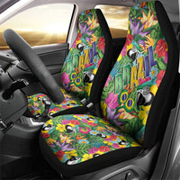 Macaw Parrot Brazil Car Seat Cover Maracas Seamless Tropical Flowers