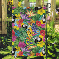 Macaw Parrot Brazil Garden Flag Maracas Seamless Tropical Flowers