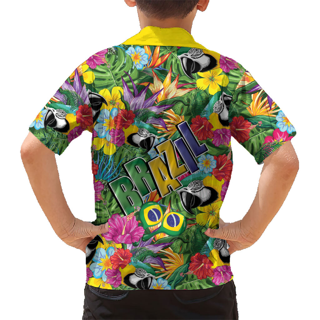 Macaw Parrot Brazil Hawaiian Shirt Maracas Seamless Tropical Flowers