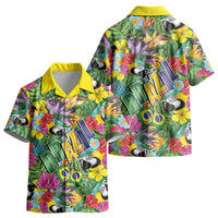 Macaw Parrot Brazil Kid Hawaiian Shirt Maracas Seamless Tropical Flowers LT14