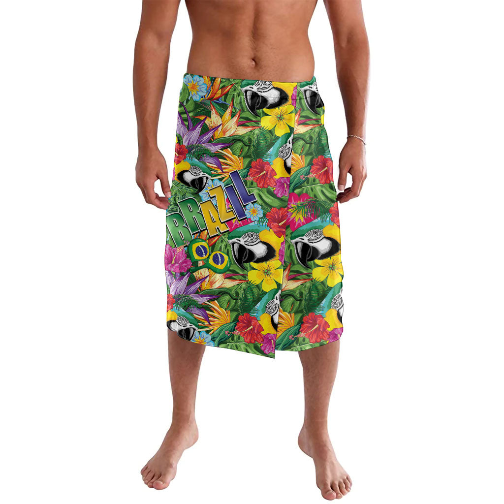 Macaw Parrot Brazil Lavalava Maracas Seamless Tropical Flowers