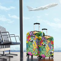 Macaw Parrot Brazil Luggage Cover Maracas Seamless Tropical Flowers