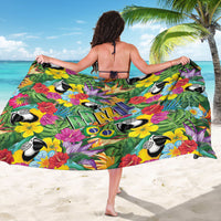 Macaw Parrot Brazil Sarong Maracas Seamless Tropical Flowers
