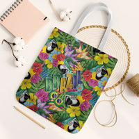 Macaw Parrot Brazil Tote Bag Maracas Seamless Tropical Flowers