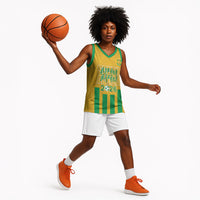 South Africa Soccer 2026 Custom Basketball Jersey Bafana Bafana Kaofela Protea Yellow