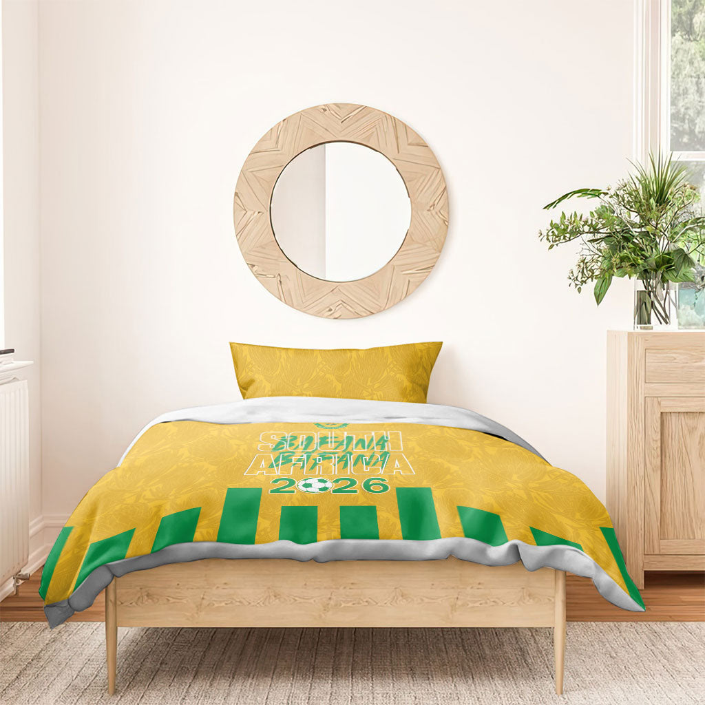 South Africa Soccer 2026 Bedding Set Bafana Bafana Kaofela Protea Yellow