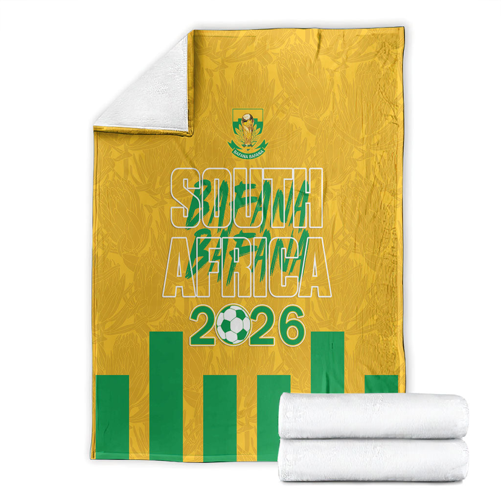 South Africa Soccer 2026 Blanket Bafana Bafana Kaofela Protea Yellow