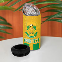 South Africa Soccer 2026 Custom 4 in 1 Can Cooler Tumbler Bafana Bafana Kaofela Protea Yellow