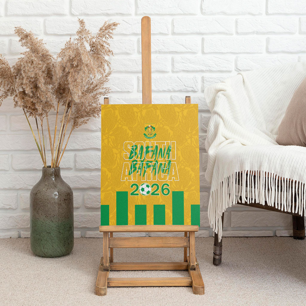 South Africa Soccer 2026 Canvas Wall Art Bafana Bafana Kaofela Protea Yellow