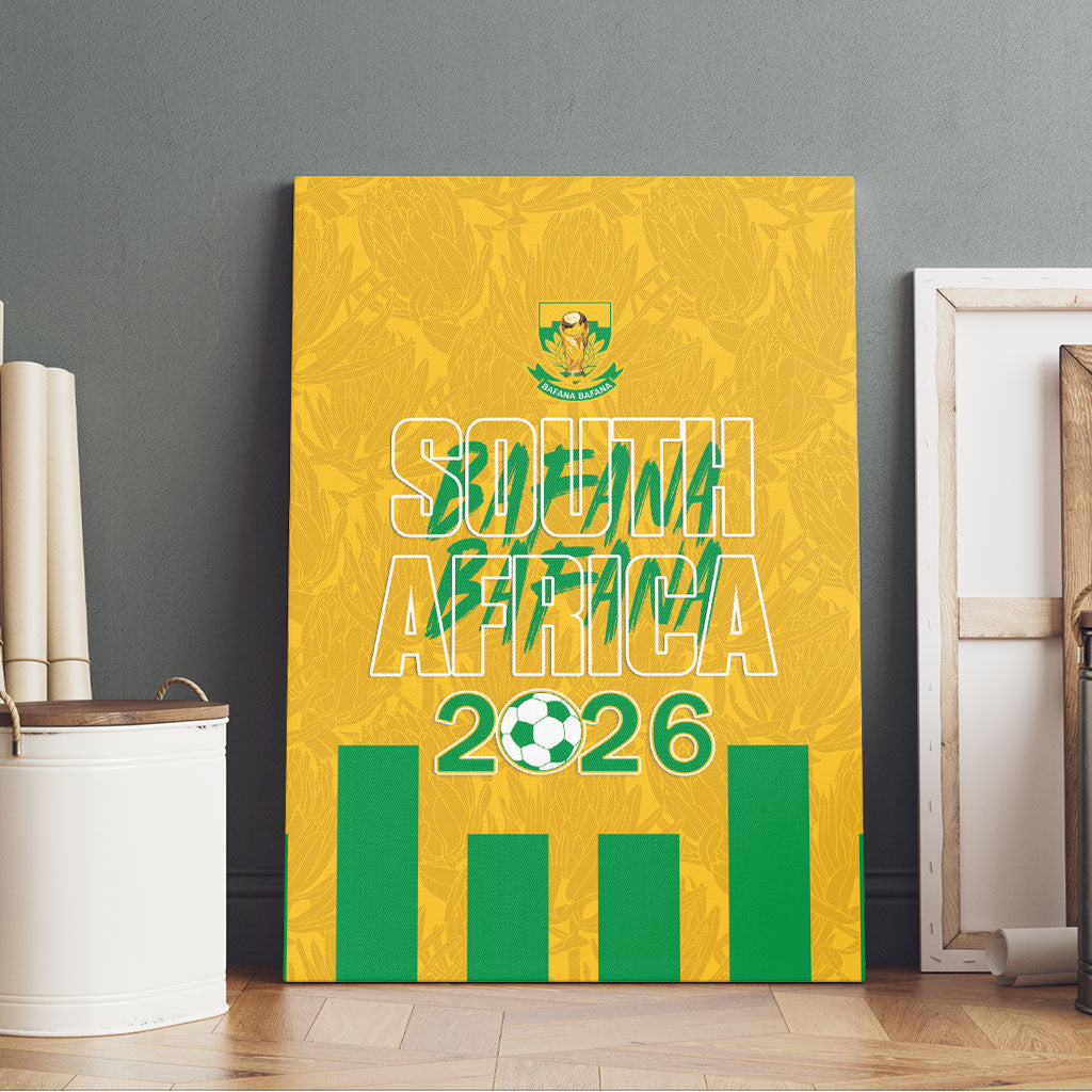 South Africa Soccer 2026 Canvas Wall Art Bafana Bafana Kaofela Protea Yellow