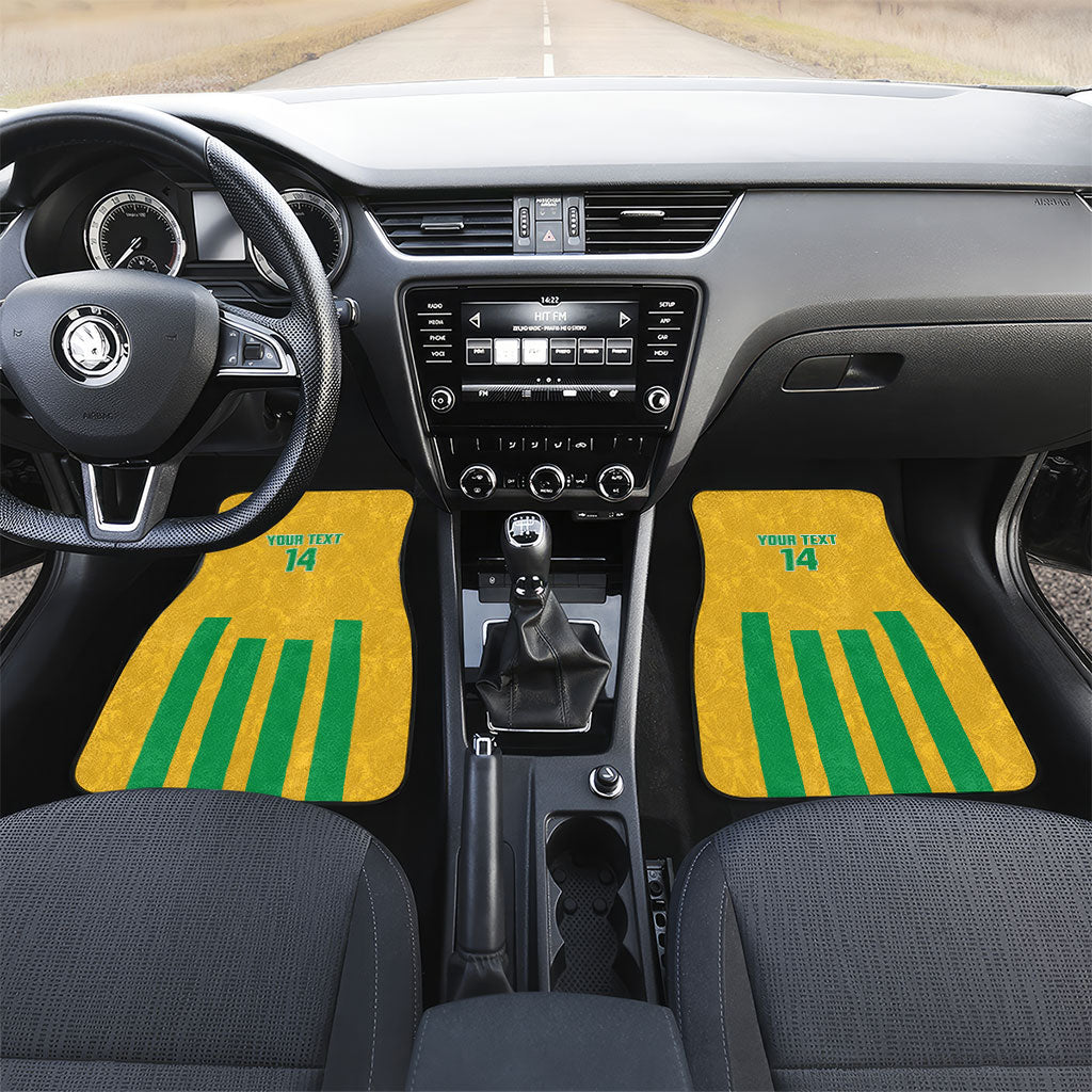 South Africa Soccer 2026 Custom Car Mats Bafana Bafana Kaofela Protea Yellow