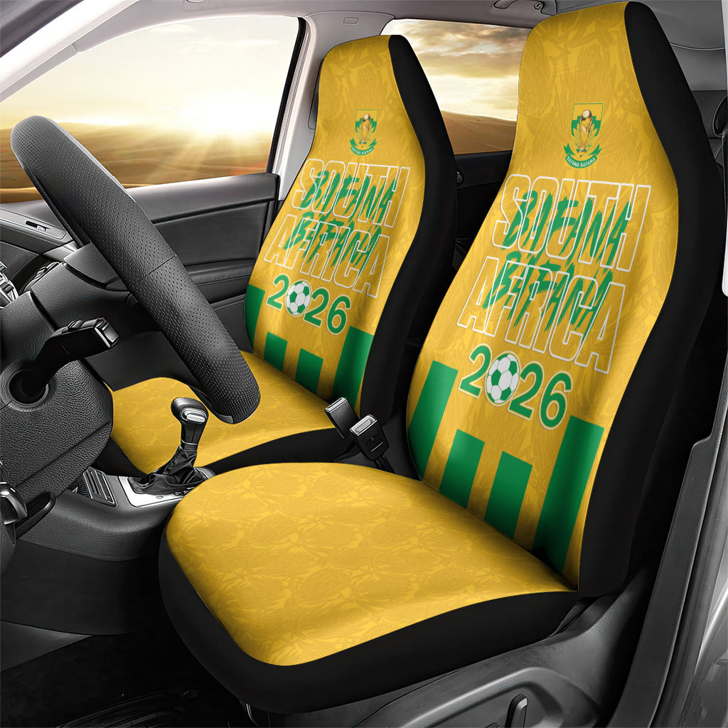 South Africa Soccer 2026 Car Seat Cover Bafana Bafana Kaofela Protea Yellow