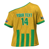 South Africa Soccer 2026 Custom Cross Shoulder Shirt Bafana Bafana Kaofela Protea Yellow