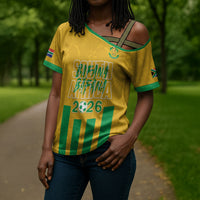 South Africa Soccer 2026 Custom Cross Shoulder Shirt Bafana Bafana Kaofela Protea Yellow