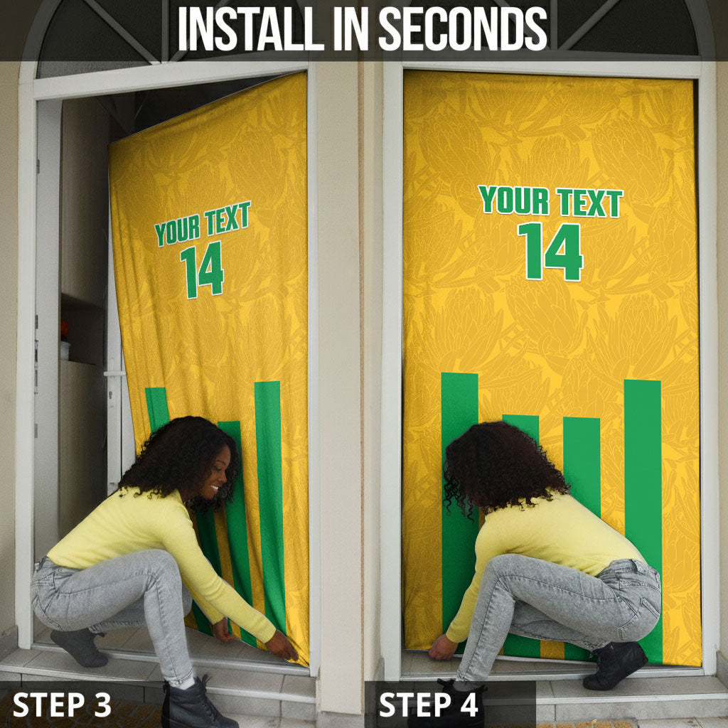 South Africa Soccer 2026 Custom Door Cover Bafana Bafana Kaofela Protea Yellow