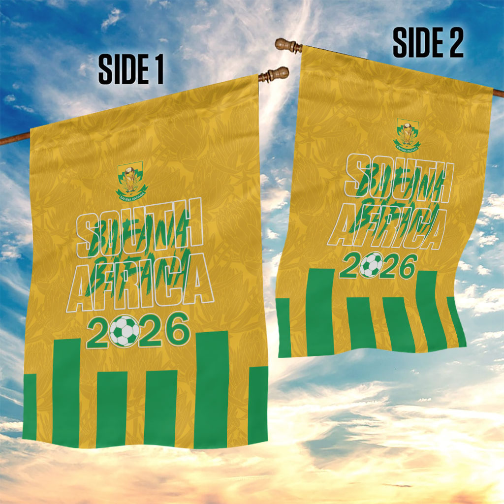 South Africa Soccer 2026 Garden Flag Bafana Bafana Kaofela Protea Yellow