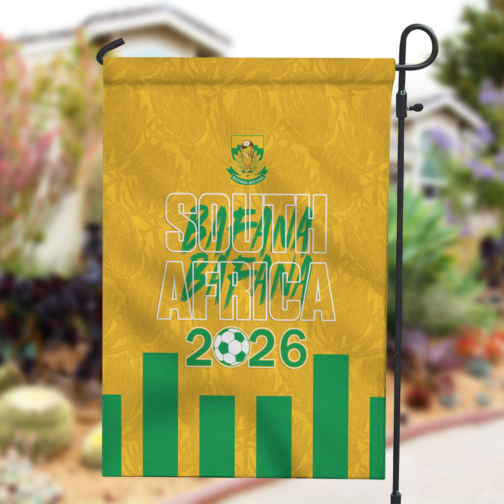 South Africa Soccer 2026 Garden Flag Bafana Bafana Kaofela Protea Yellow