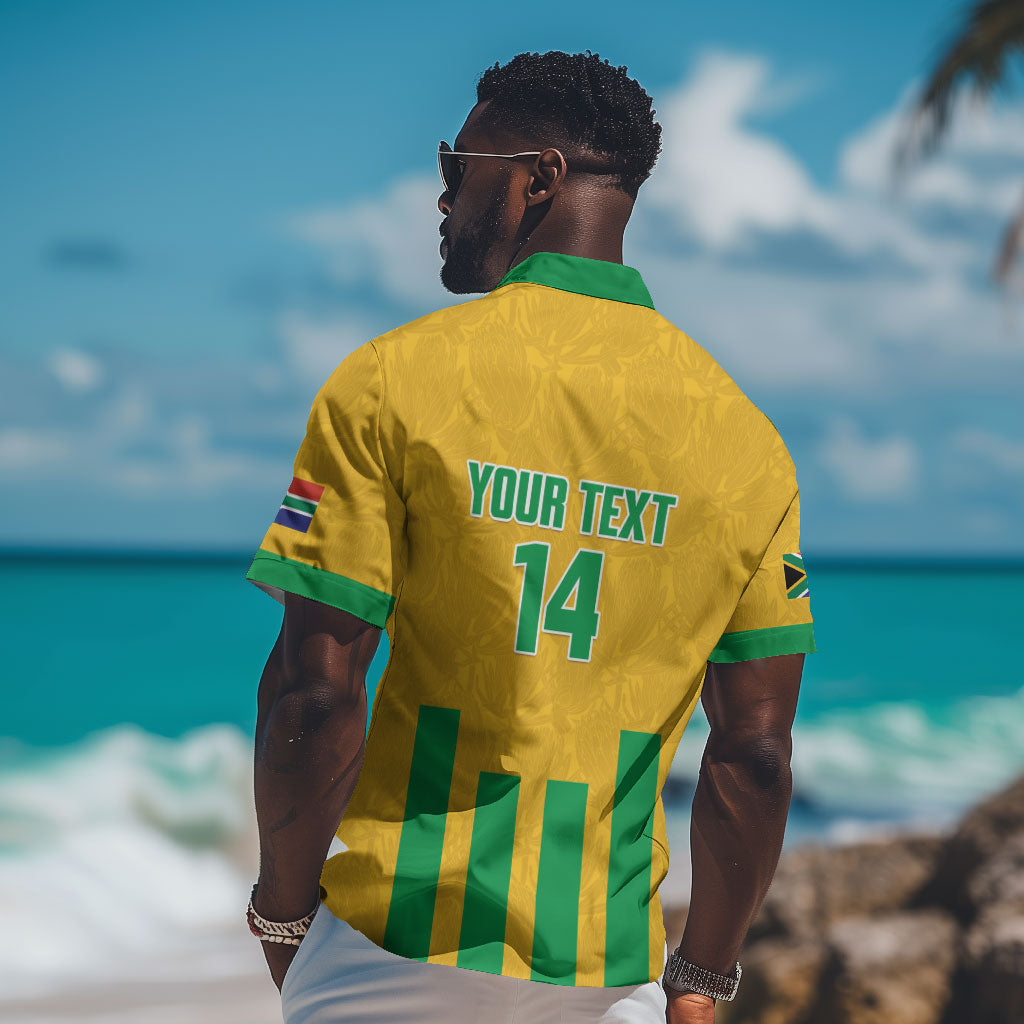 South Africa Soccer 2026 Custom Hawaiian Shirt Bafana Bafana Kaofela Protea Yellow