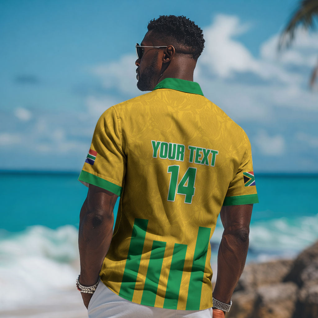 South Africa Soccer 2026 Custom Hawaiian Shirt Bafana Bafana Kaofela Protea Yellow LT14