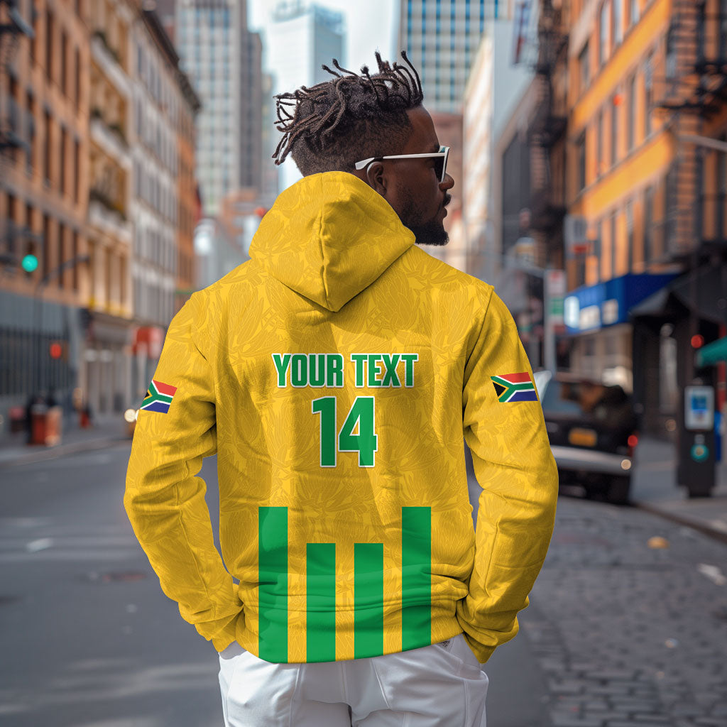 South Africa Soccer 2026 Custom Hoodie Bafana Bafana Kaofela Protea Yellow