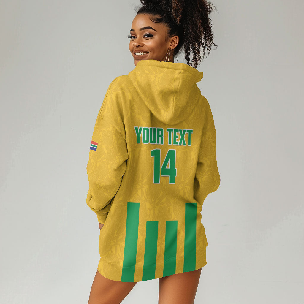 South Africa Soccer 2026 Custom Hoodie Dress Bafana Bafana Kaofela Protea Yellow