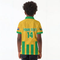South Africa Soccer 2026 Custom Kid Polo Shirt Bafana Bafana Kaofela Protea Yellow