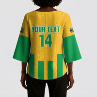 South Africa Soccer 2026 Custom Kimono Sleeve Blouse Bafana Bafana Kaofela Protea Yellow