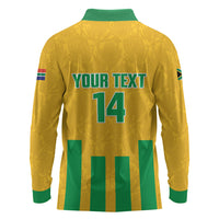 South Africa Soccer 2026 Custom Long Sleeve Polo Shirt Bafana Bafana Kaofela Protea Yellow